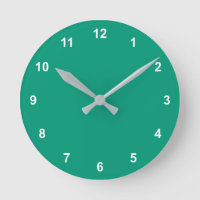 Couleur tendance - Horloge ronde verte Jade avec c