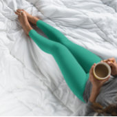 Couleur tendance Jade Green Solid Leggings