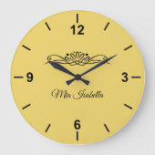 Couleur tendance Jaune doux - Grande horloge mural (Recto)