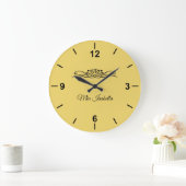 Couleur tendance Jaune doux - Grande horloge mural (Maison)