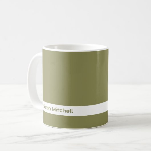 Couleur tendance - Olive Green Name Mug (Devant gauche)