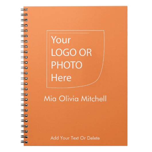 Couleur Tendance Orange Fraîche - Cahier de Logo/P (Devant)