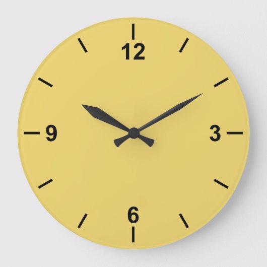 Couleur tendance Soft Jaune Grande horloge murale (Recto)