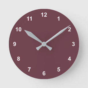 Couleur tendance - Vin Rouge Horloge ronde avec ch