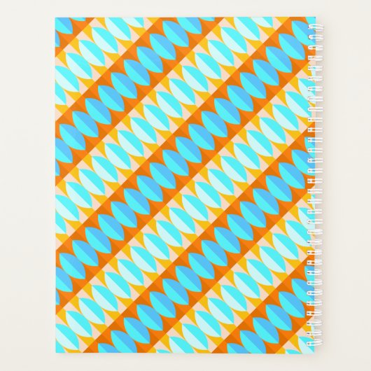 Couleur Turquoise Bleu Orange Jaune Motif (Dos)