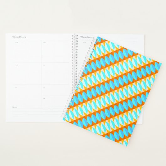 Couleur Turquoise Bleu Orange Jaune Motif (Devant avec enveloppe)