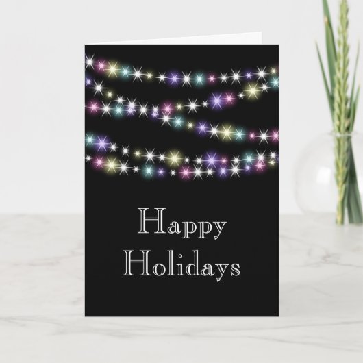 Couleur Twinkle Lights Bonne Carte de vacances (Devant)