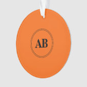 Couleur unie orange kaki avec monogramme (devant)