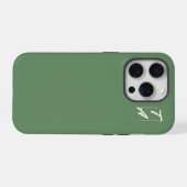 Couleur unie vert pin et initiales blanches (Verso Horizontal)