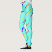 Couleur Vent Léger Bleu Leggings (Gauche)