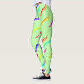 Couleur Vent Léger Leggings Vert (Gauche)