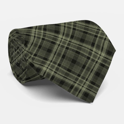 Couleur vert foncé Noël 1 Plaid Cravate masculine (Roulé)