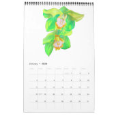Couleur verte aquarelle calendrier artistique Sach (Jan 2026)
