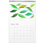 Couleur verte aquarelle calendrier artistique Sach (Feb 2026)