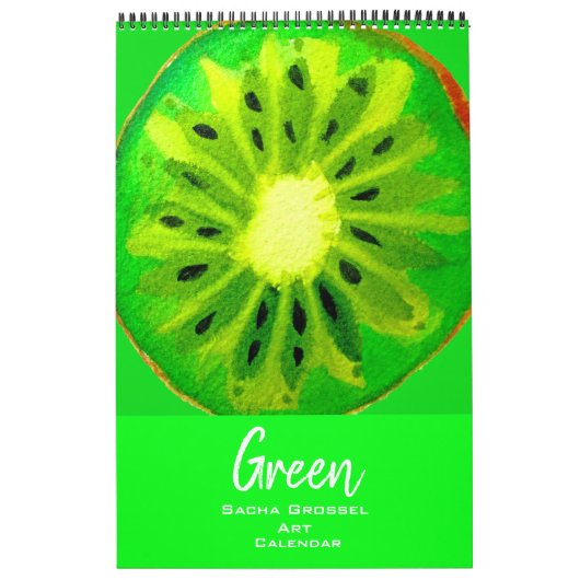 Couleur verte aquarelle calendrier artistique Sach (Protection)