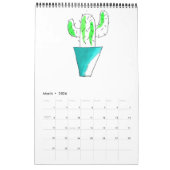 Couleur verte aquarelle calendrier artistique Sach (Mar 2026)