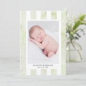 couleur verte rayures faire-part de naissance mode (Debout devant)