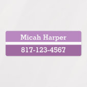 Couleur violette Bloc adhésif Étiquette moyen Rect (Design 1)