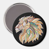 couleur vive aimant lion abstrait (Recto/Verso)