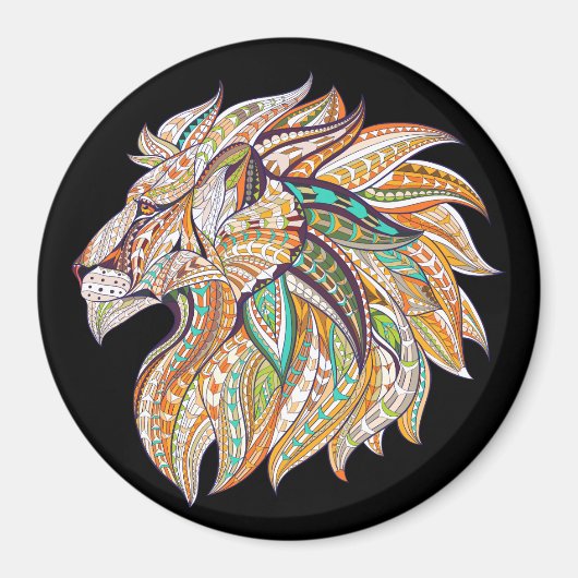 couleur vive aimant lion abstrait (Devant)