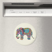Couleur vive Mandala Elephant Magnet (In Situ (Lave-vaisselle))