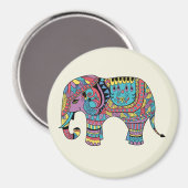 Couleur vive Mandala Elephant Magnet (Recto/Verso)