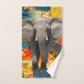 Couleurs Abstraites Eléphantes Serviettes de bain (Serviette à main)