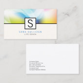 Couleurs Abstraites Monogramme Carte de visite d'e (Devant / Derrière)