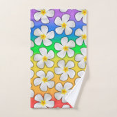 Couleurs arc-en-ciel avec Fleurs Plumeria (Serviette à main)