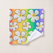 Couleurs arc-en-ciel avec Fleurs Plumeria (Gant de toilette)