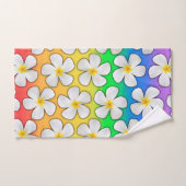 Couleurs arc-en-ciel avec Fleurs Plumeria (Serviette à main)