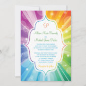 Couleurs arc-en-ciel Faire-part de mariage d'éclat (Devant)