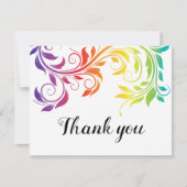 Couleurs arc-en-ciel feuille de défilement Merci m (Devant)