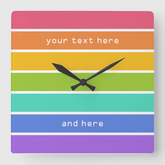 Couleurs arc-en-ciel horloge murale personnalisée (Recto)