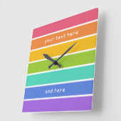 Couleurs arc-en-ciel horloge murale personnalisée (Angle)