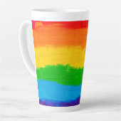 Couleurs arc-en-ciel LGBT Pride Latte Mug - Gay Le (Angle gauche)