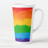 Couleurs arc-en-ciel LGBT Pride Latte Mug - Gay Le (Droite)