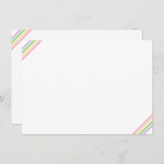 Couleurs arc-en-ciel Modèle vierge rayé élégant (Devant / Derrière)