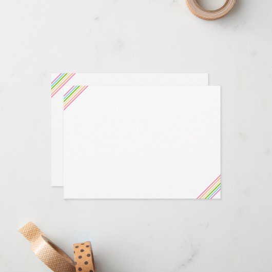 Couleurs arc-en-ciel Modèle vierge rayé élégant (Devant/Arrière en situation)