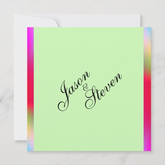 Couleurs arc-en-ciel sur Faire-part de mariage ver (Dos)