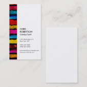 Couleurs arc-en-ciel verticales Carte de visite bl (Devant / Derrière)