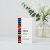 Couleurs arc-en-ciel verticales Carte de visite bl (Debout devant)