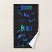 Couleurs bleues sur noir - Hannah (Serviette à main)