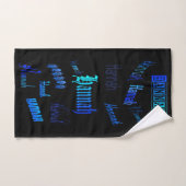 Couleurs bleues sur noir - Hannah (Serviette à main)