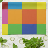 Couleurs Carrés des serviettes de cuisine (Plié)