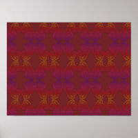 Couleurs chaudes et riches Poster Motif A3 Paisley