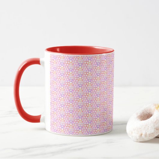 Couleurs chaudes géométriques Mug (Avec donut)