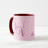 Couleurs chaudes géométriques Mug monogramme (Devant gauche)