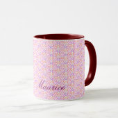 Couleurs chaudes géométriques Mug monogramme (Devant droit)