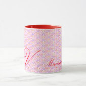 Couleurs chaudes géométriques Mug monogramme (Centre)